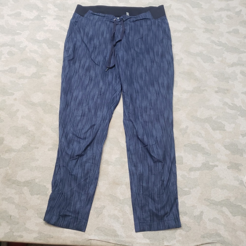 Athleta Trekkie North Pants Womens 10 Blue Pockets Drawstring Athletic